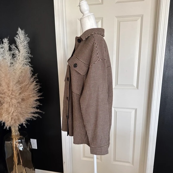 Current Air Anthropologie Houndstooth Shirt Jacket Shacket Brown Black 
Medium - Picture 10 of 12